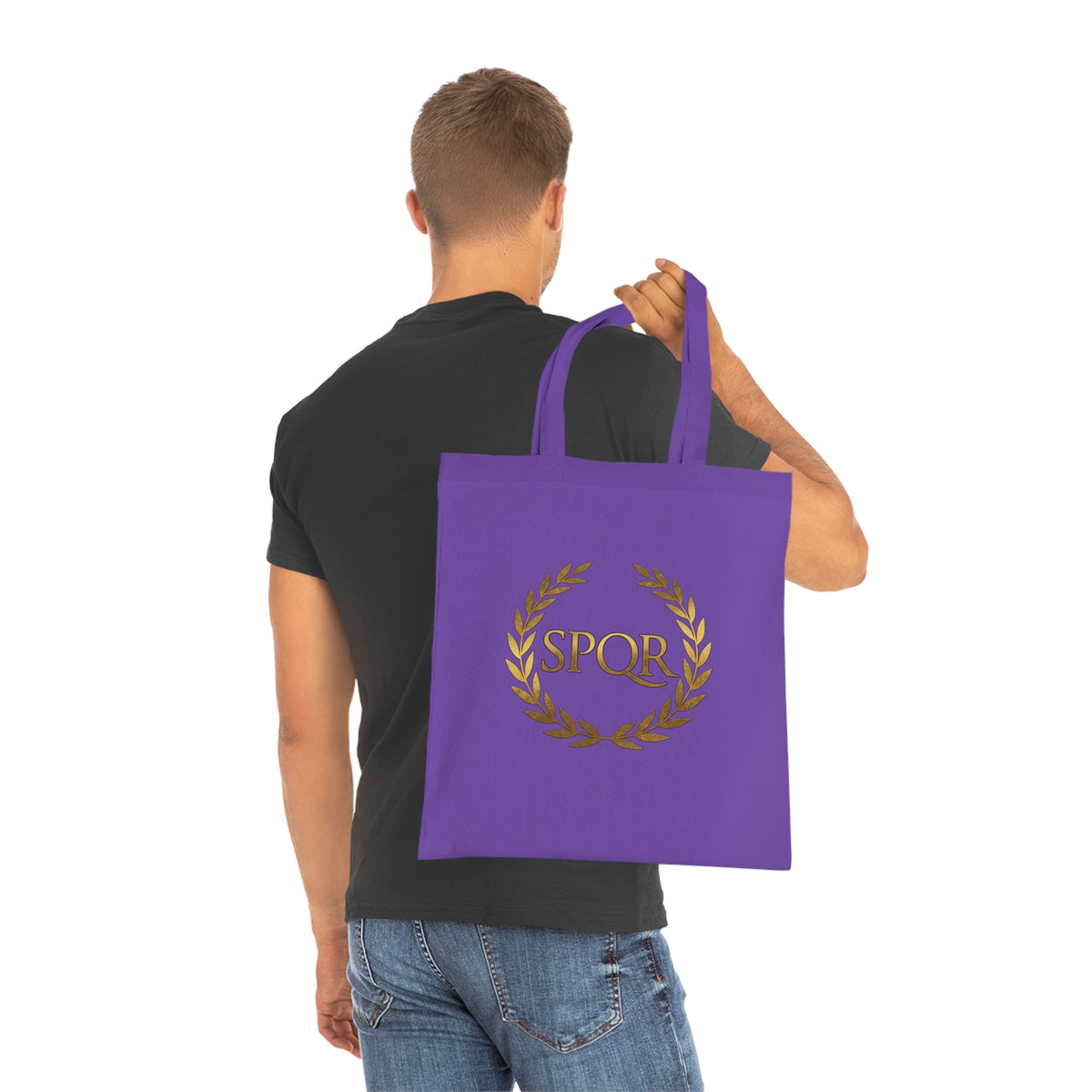 SPQR Laurel Wreath Cotton Tote Bag