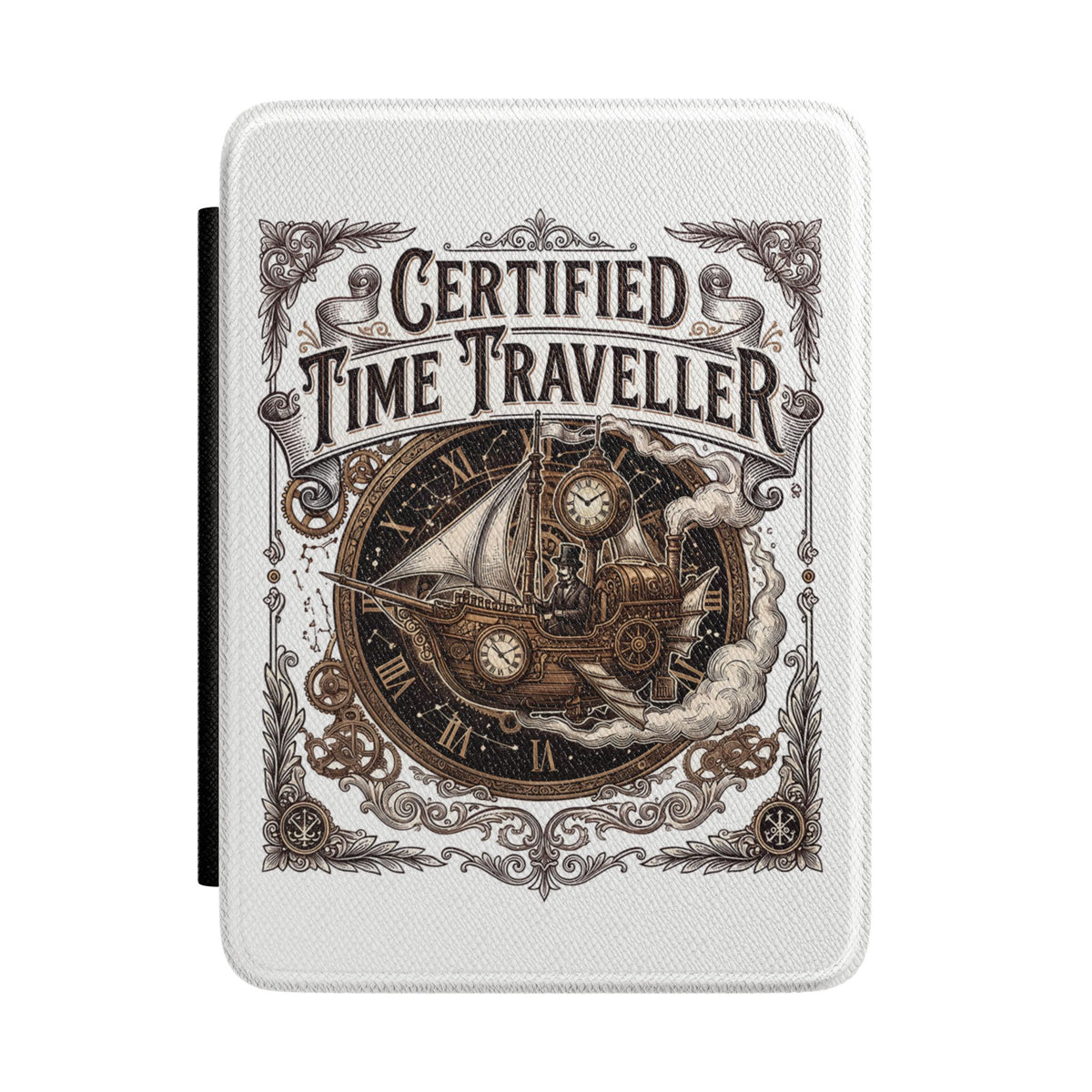 Certified Time Traveller Kindle Case — Steampunk Time Travel E-Reader Cover