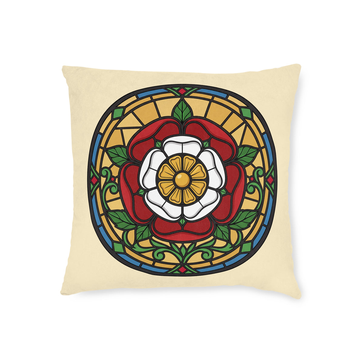Stained Glass Rose Window Cushion