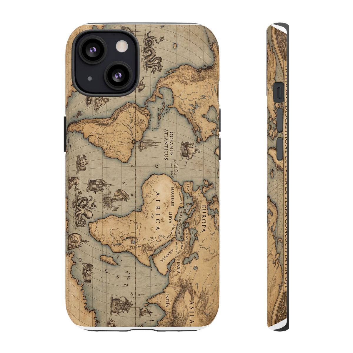 Vintage World Map Tough Phone Case — Antique Explorer iPhone Cover