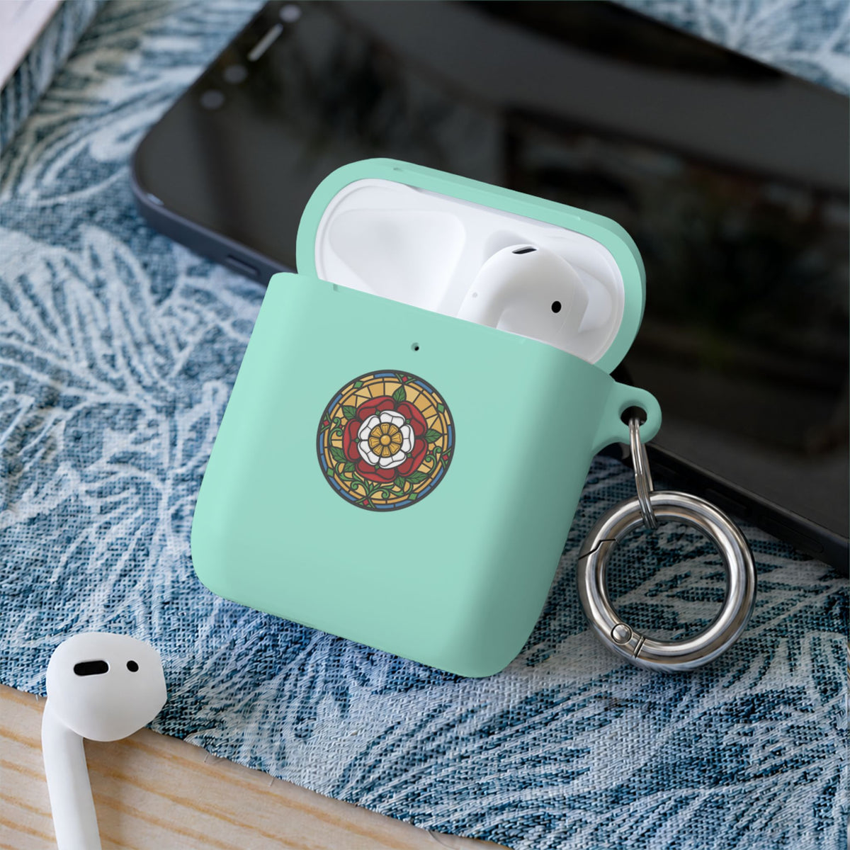 Stained Glass Rose Mandala AirPods Case