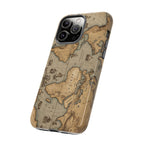 Vintage World Map Tough Phone Case — Antique Explorer iPhone Cover