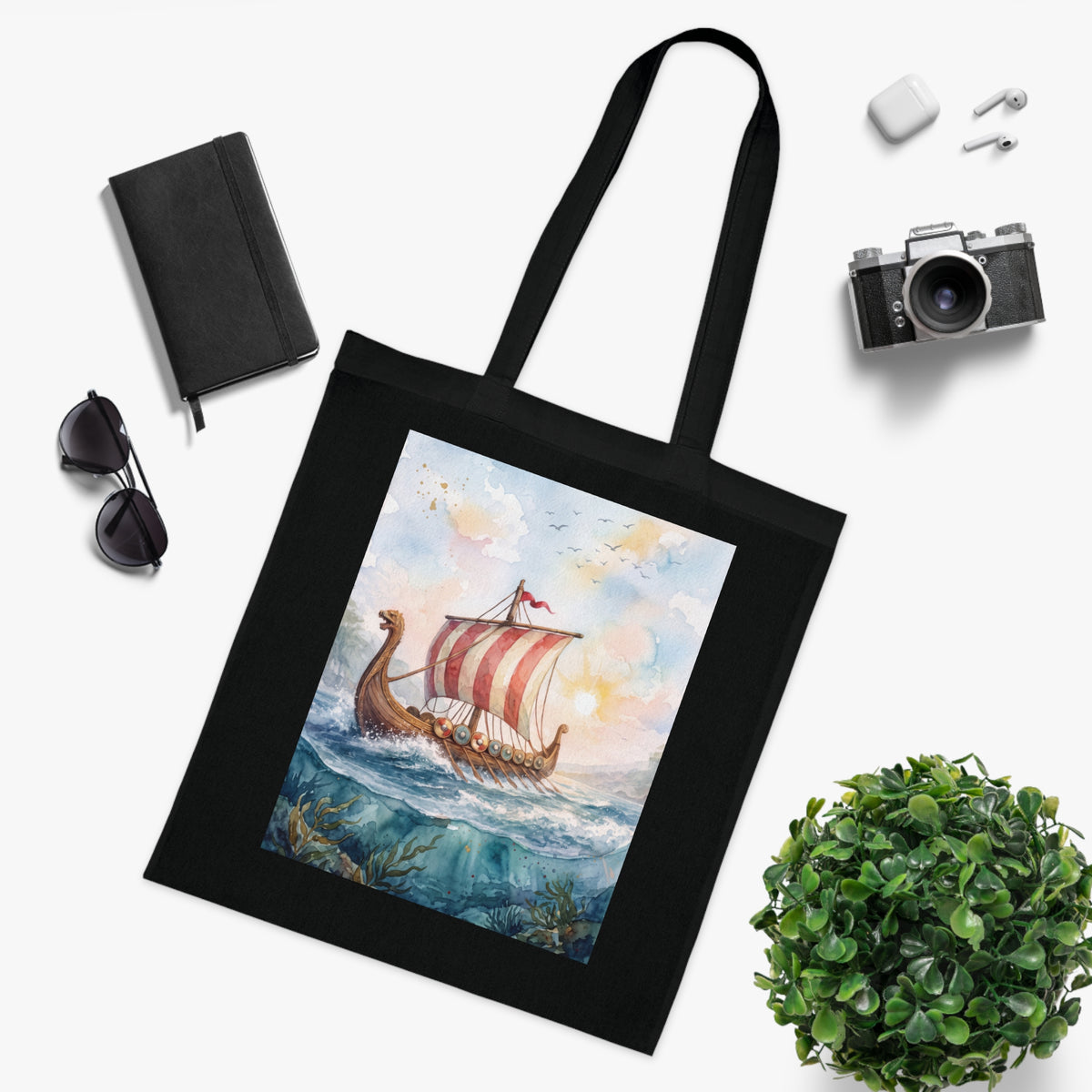 Viking Longship Cotton Tote Bag