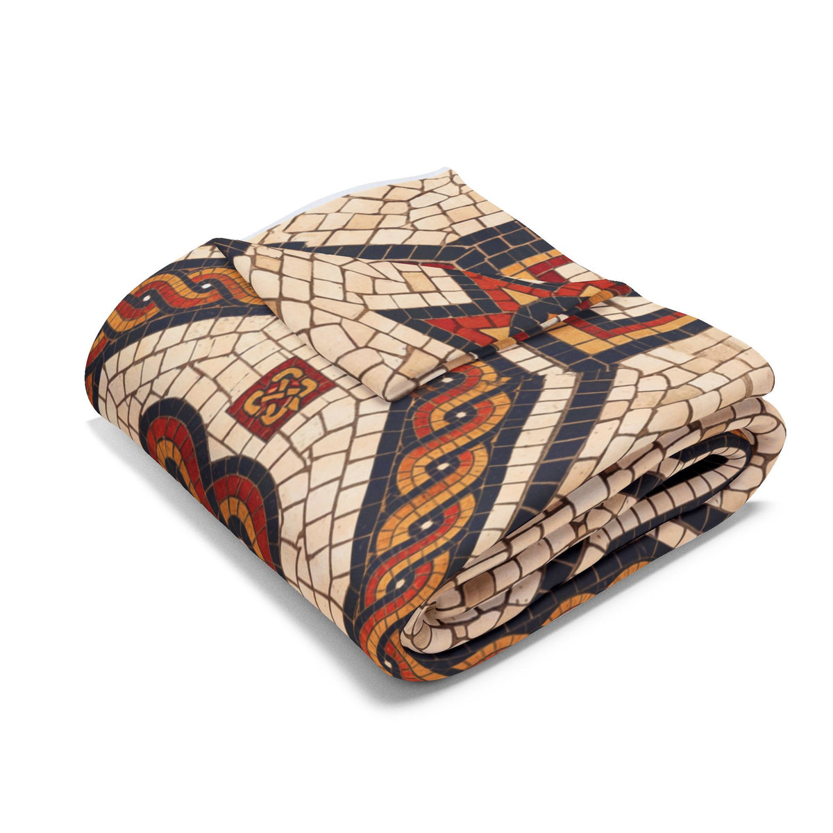 Roman Knot Mosaic Fleece Throw