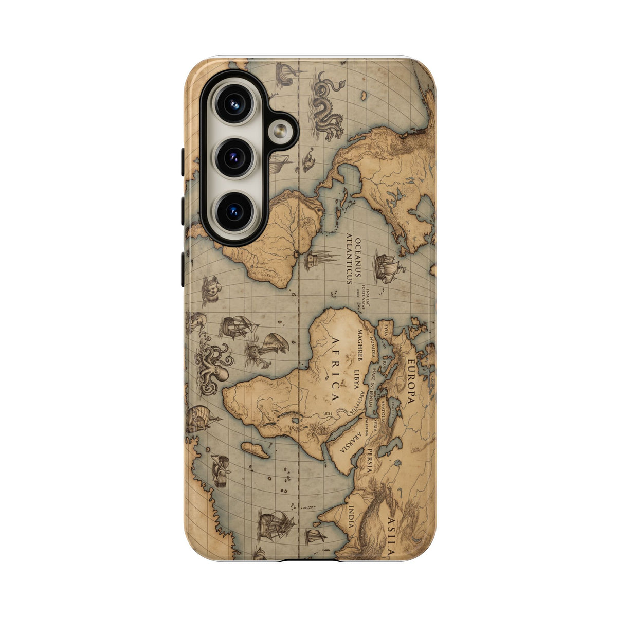 Vintage World Map Tough Phone Case — Antique Explorer iPhone Cover