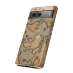 Vintage World Map Tough Phone Case — Antique Explorer iPhone Cover