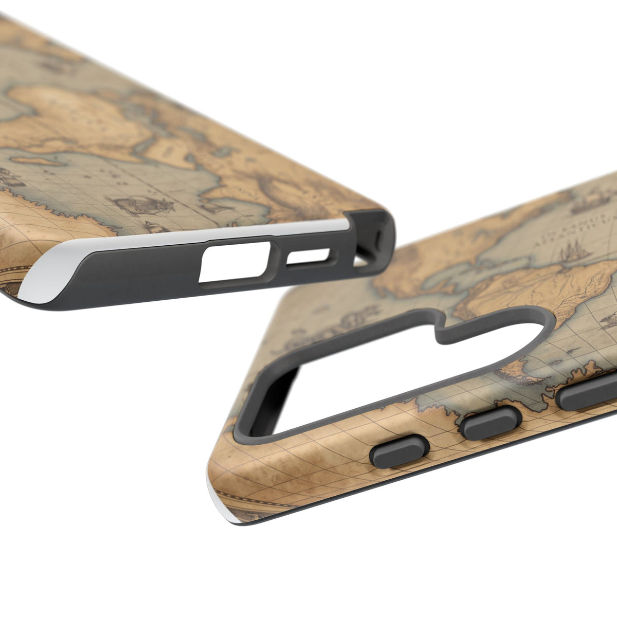 Vintage World Map Tough Phone Case — Antique Explorer iPhone Cover