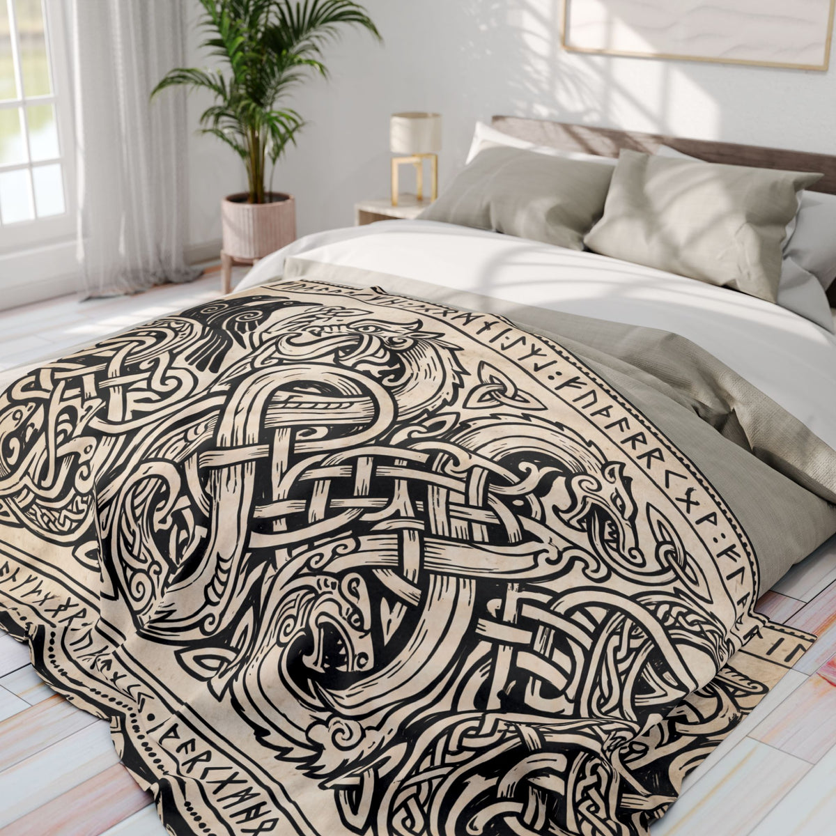 Norse Knotwork Fleece Throw