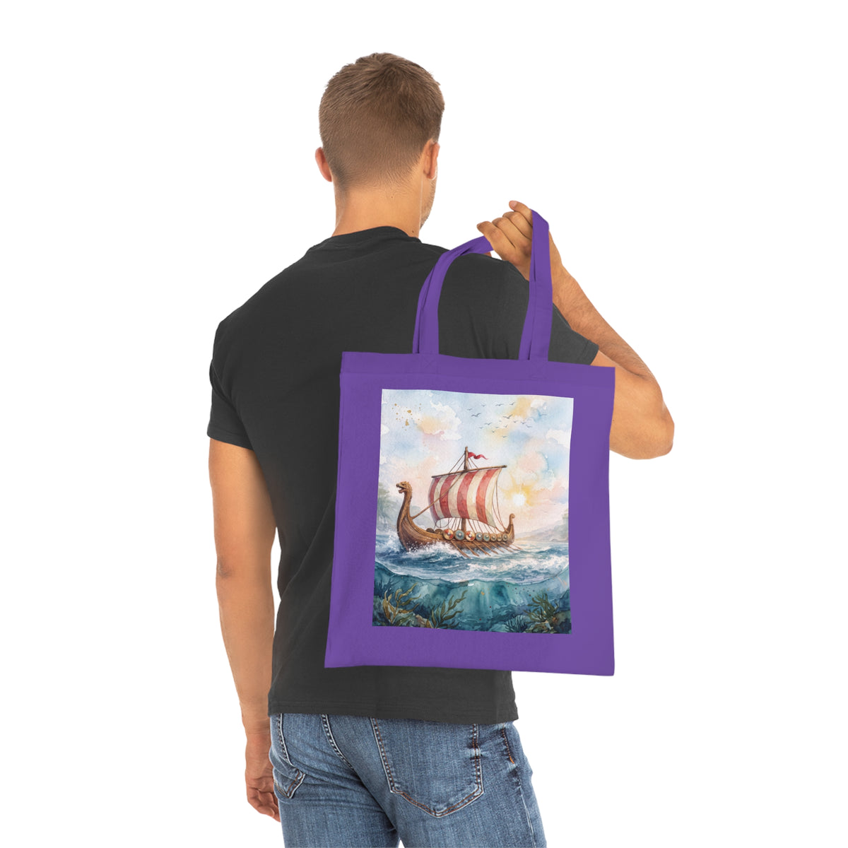 Viking Longship Cotton Tote Bag