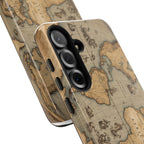 Vintage World Map Tough Phone Case — Antique Explorer iPhone Cover