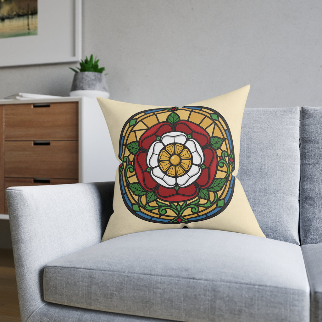 Stained Glass Rose Window Cushion