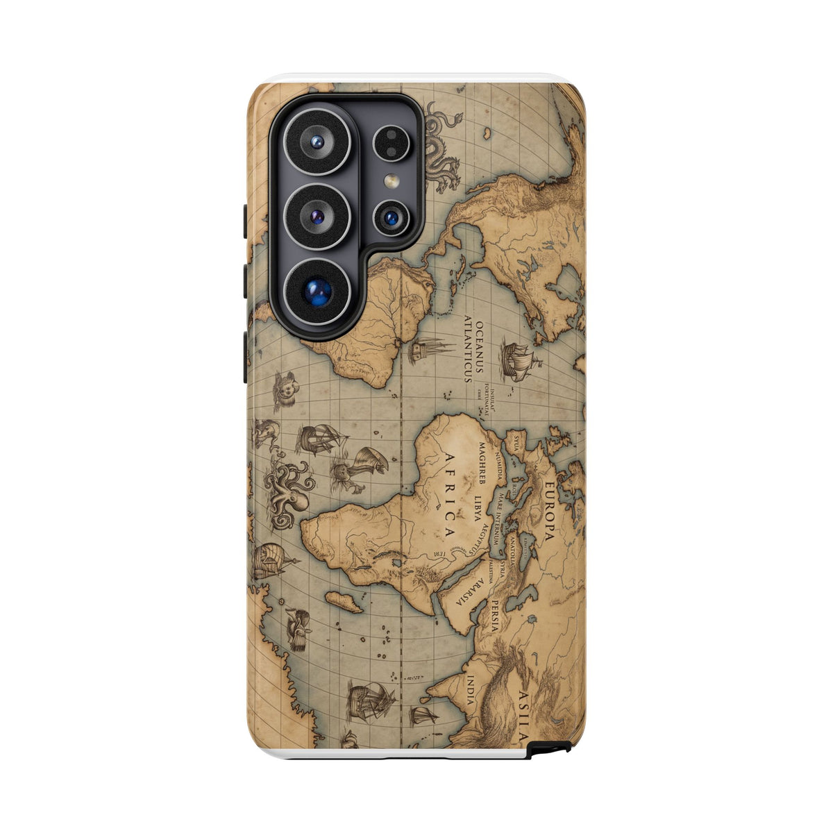 Vintage World Map Tough Phone Case — Antique Explorer iPhone Cover
