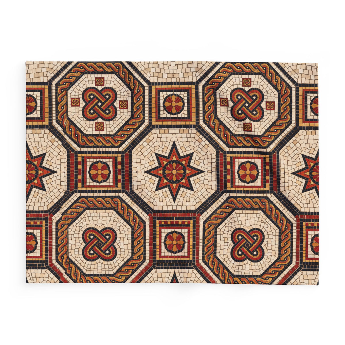 Roman Knot Mosaic Fleece Throw