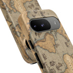Vintage World Map Tough Phone Case — Antique Explorer iPhone Cover