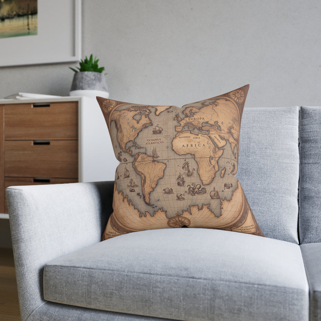 Vintage World Map Cushion