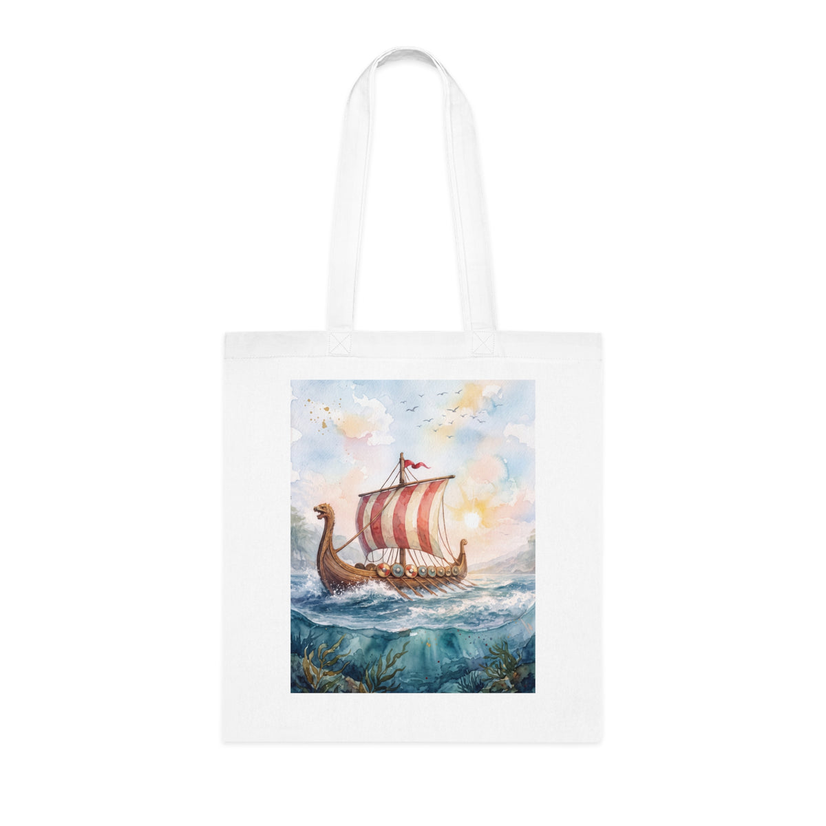 Viking Longship Cotton Tote Bag