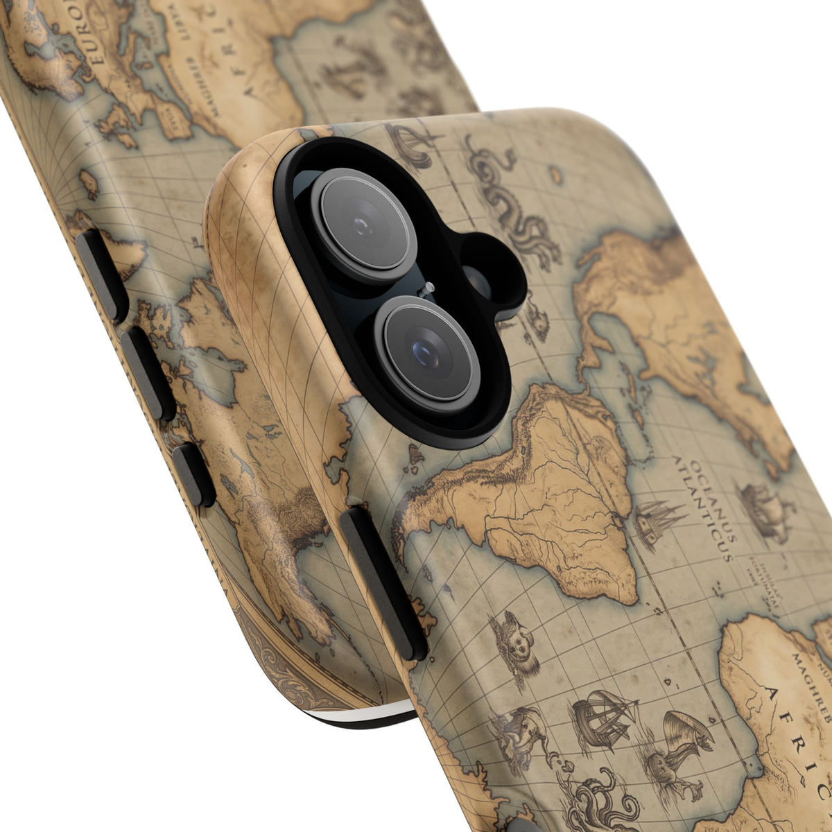 Vintage World Map Tough Phone Case — Antique Explorer iPhone Cover