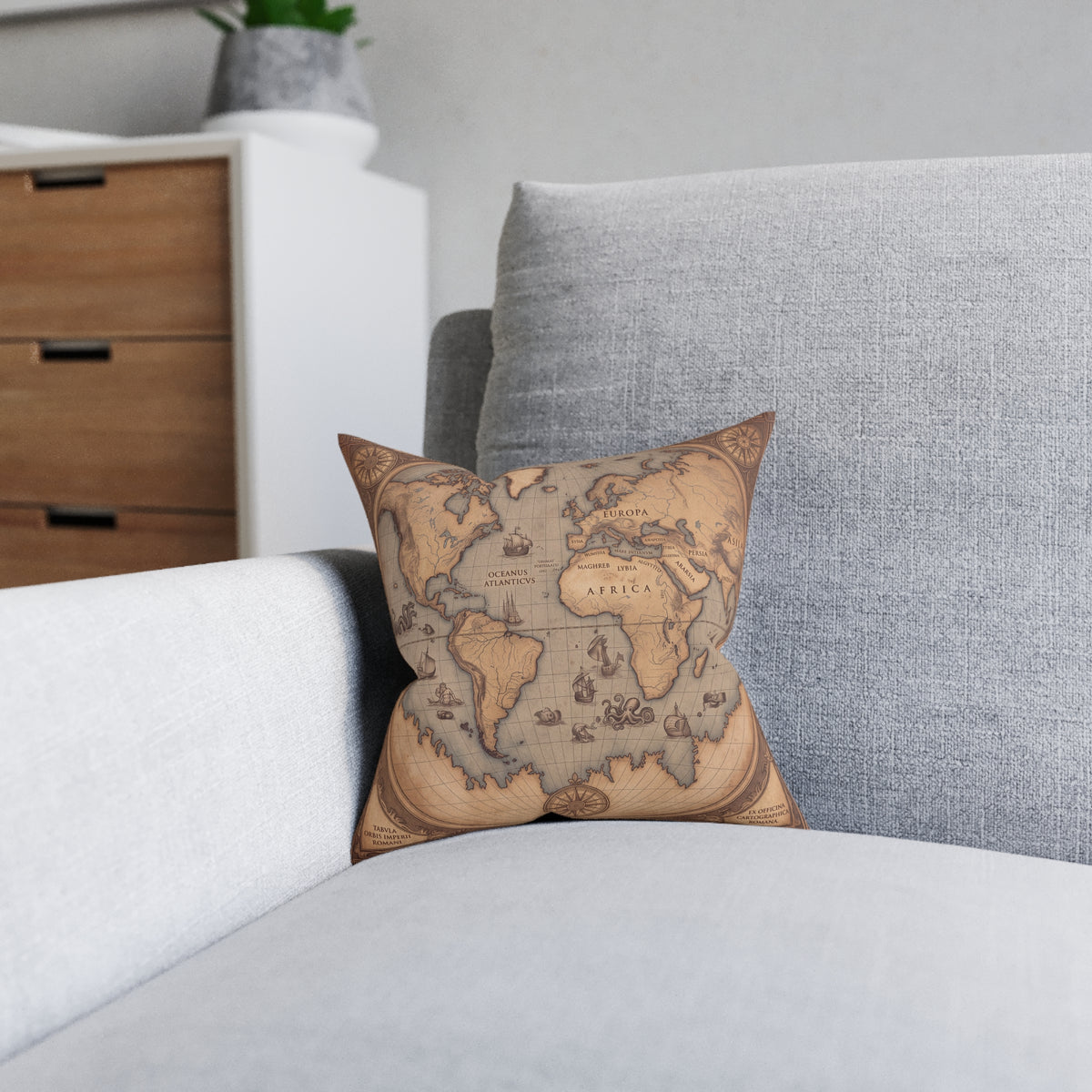 Vintage World Map Cushion