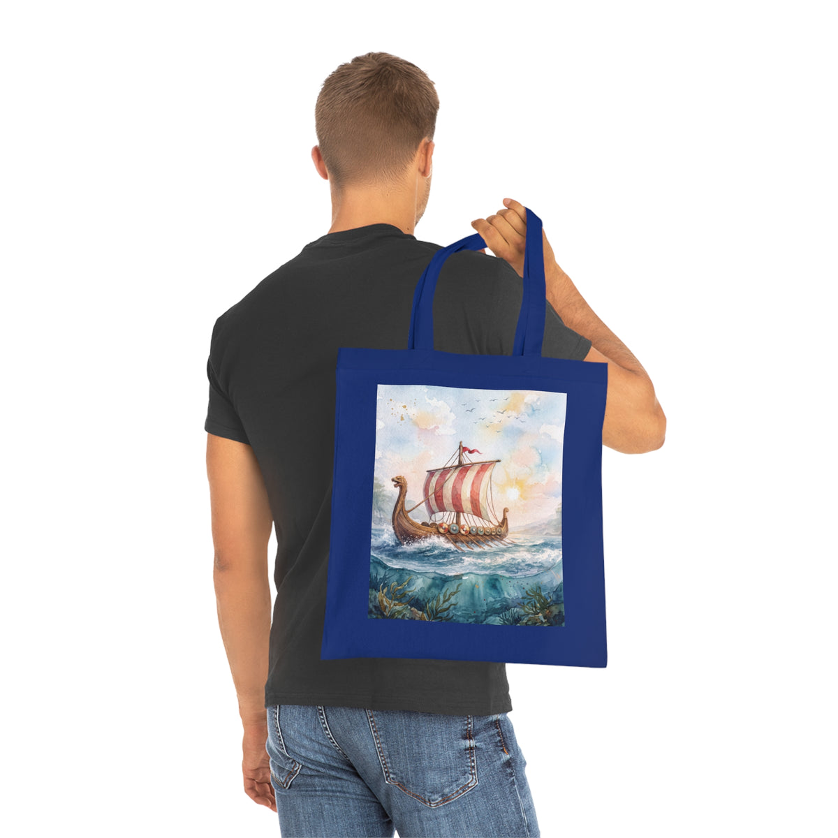 Viking Longship Cotton Tote Bag