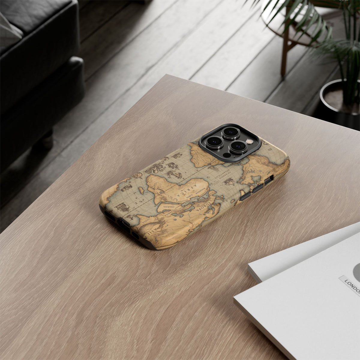 Vintage World Map Tough Phone Case — Antique Explorer iPhone Cover