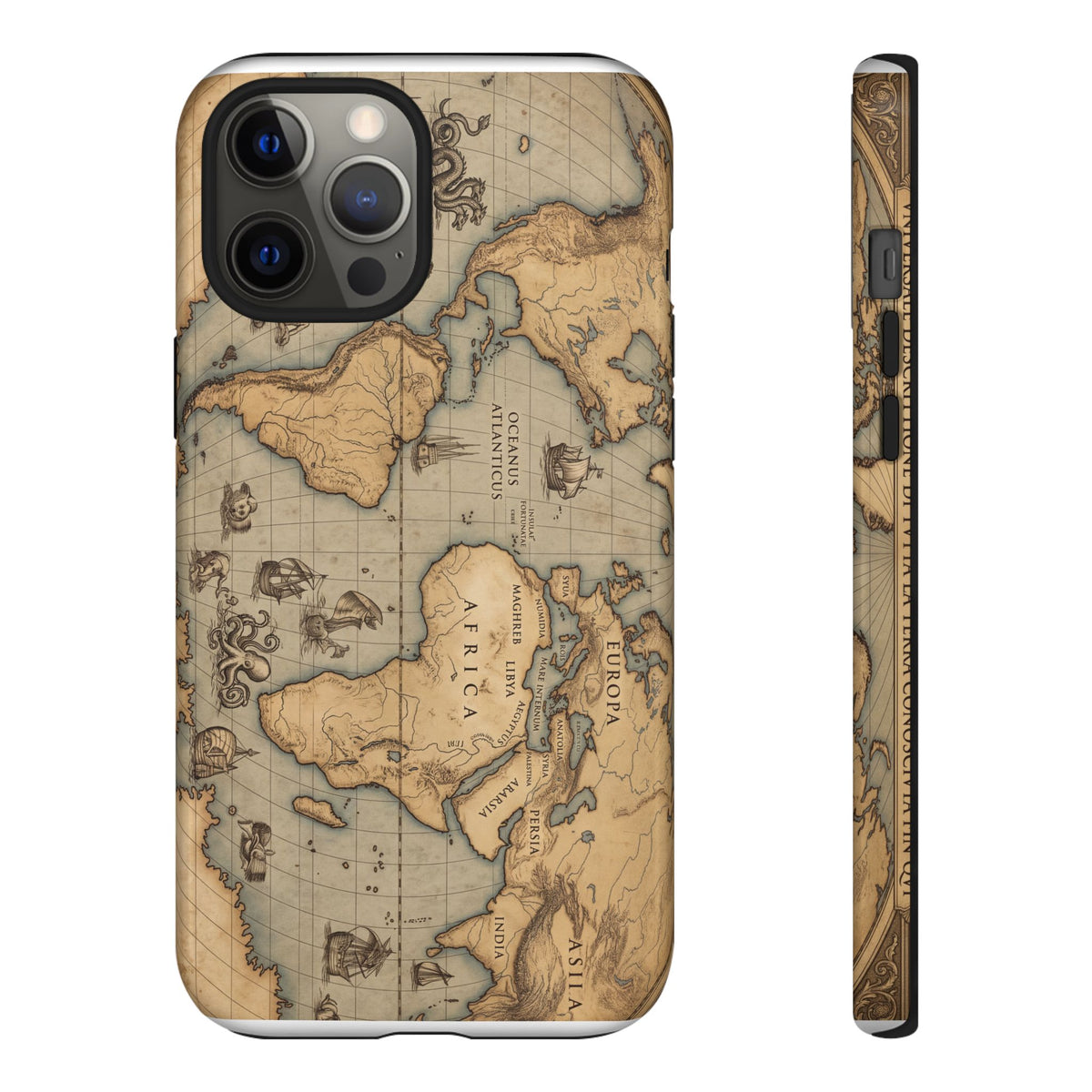 Vintage World Map Tough Phone Case — Antique Explorer iPhone Cover