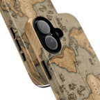 Vintage World Map Tough Phone Case — Antique Explorer iPhone Cover