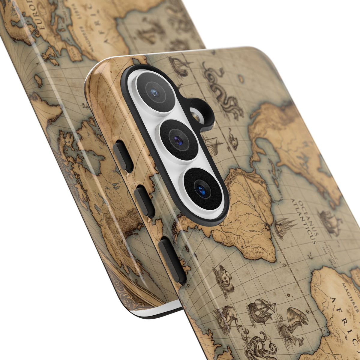 Vintage World Map Tough Phone Case — Antique Explorer iPhone Cover