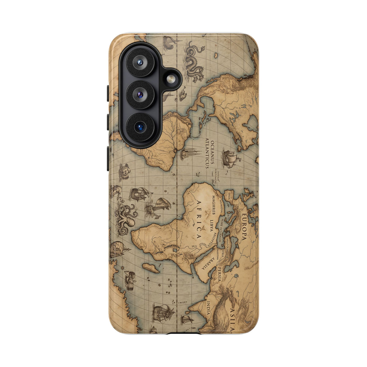 Vintage World Map Tough Phone Case — Antique Explorer iPhone Cover
