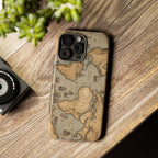 Vintage World Map Tough Phone Case — Antique Explorer iPhone Cover