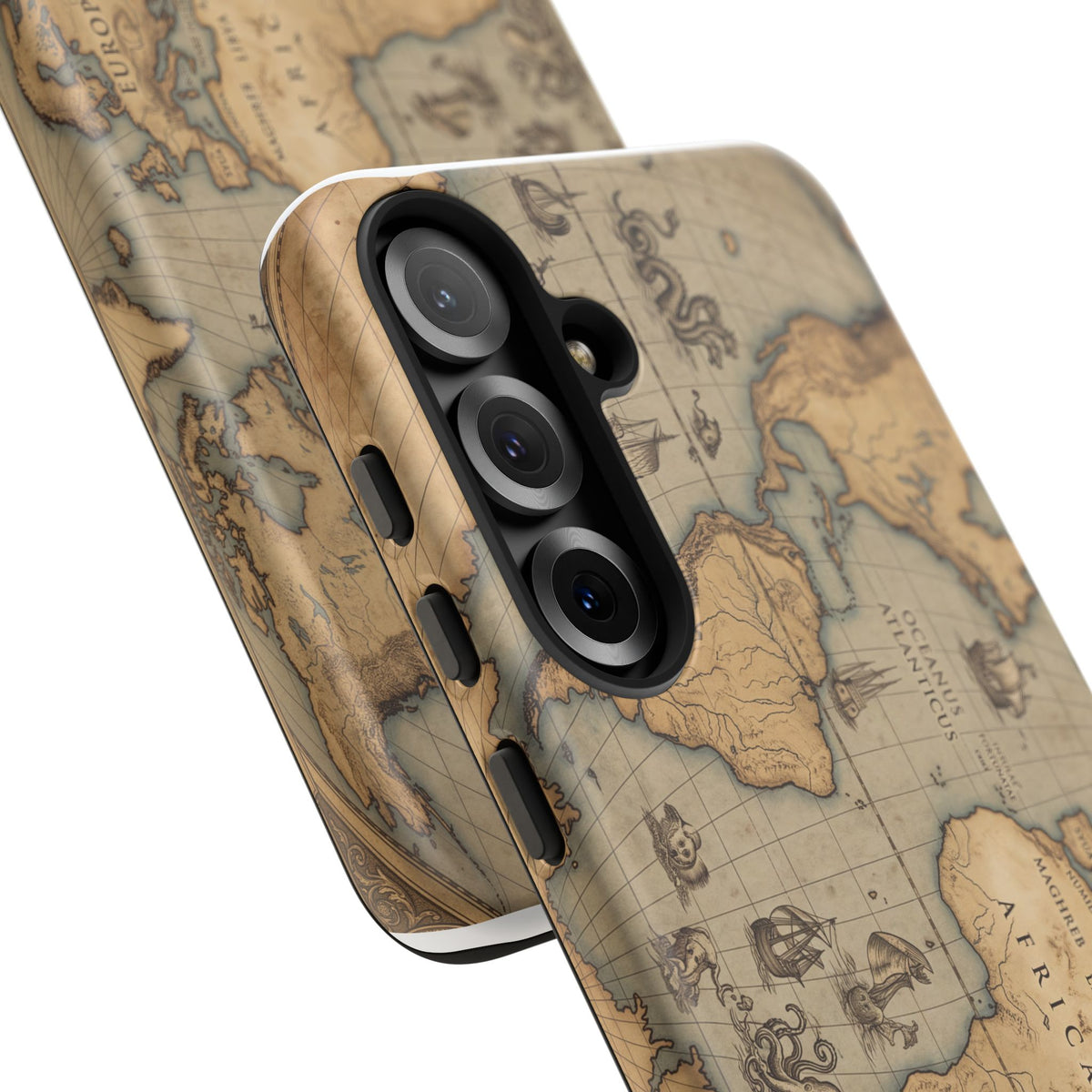 Vintage World Map Tough Phone Case — Antique Explorer iPhone Cover