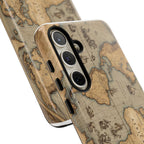 Vintage World Map Tough Phone Case — Antique Explorer iPhone Cover