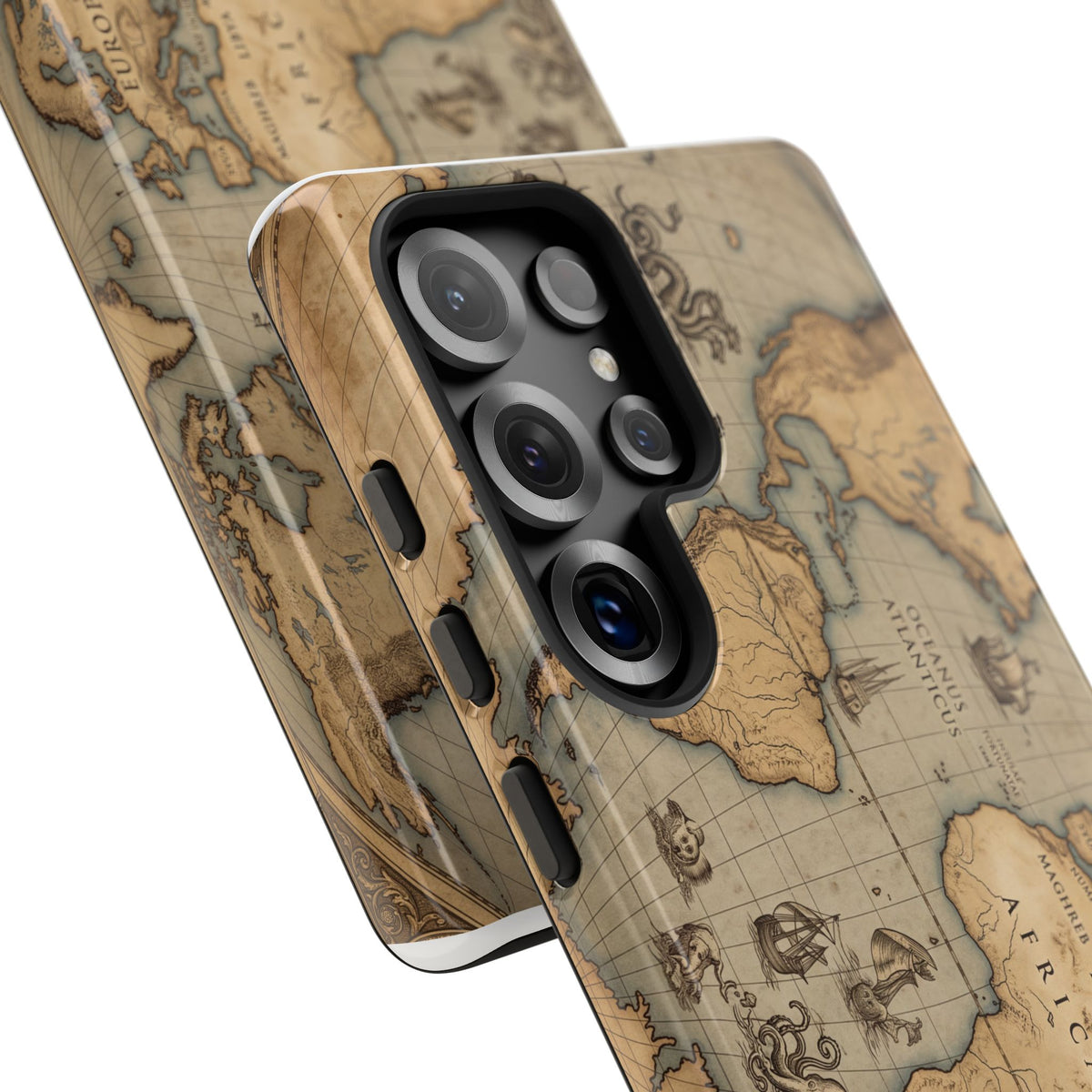 Vintage World Map Tough Phone Case — Antique Explorer iPhone Cover