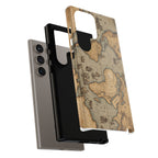 Vintage World Map Tough Phone Case — Antique Explorer iPhone Cover