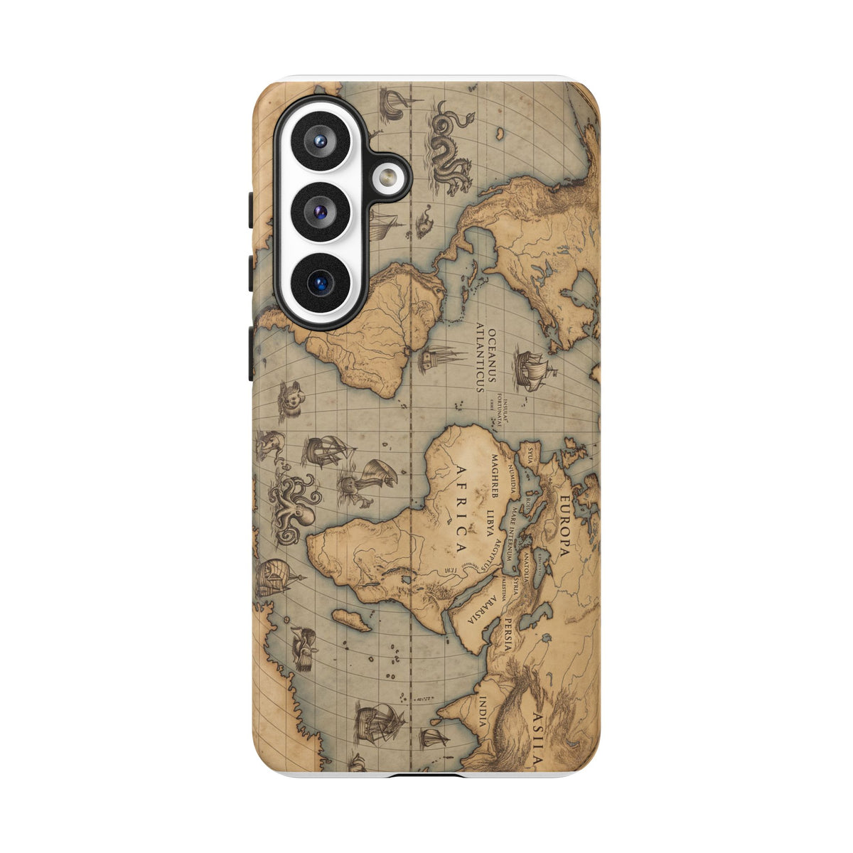 Vintage World Map Tough Phone Case — Antique Explorer iPhone Cover