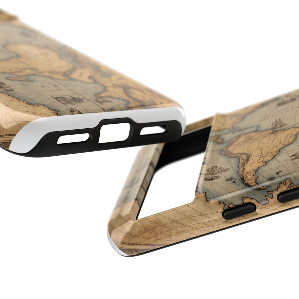 Vintage World Map Tough Phone Case — Antique Explorer iPhone Cover