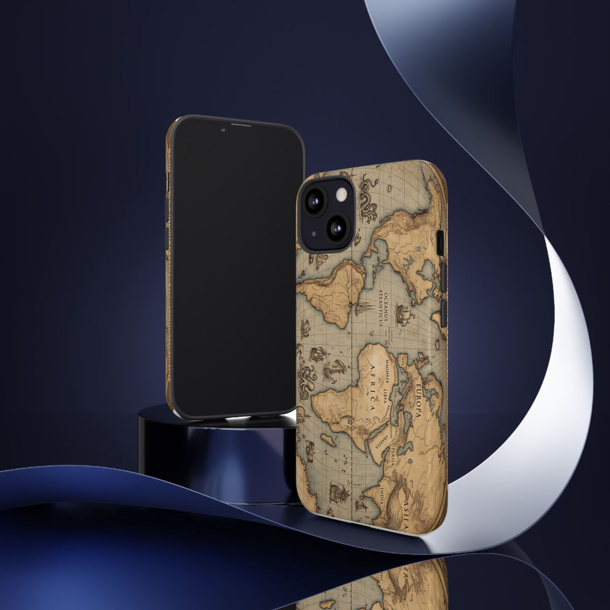 Vintage World Map Tough Phone Case — Antique Explorer iPhone Cover