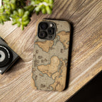 Vintage World Map Tough Phone Case — Antique Explorer iPhone Cover