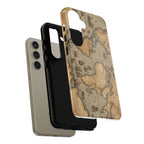 Vintage World Map Tough Phone Case — Antique Explorer iPhone Cover