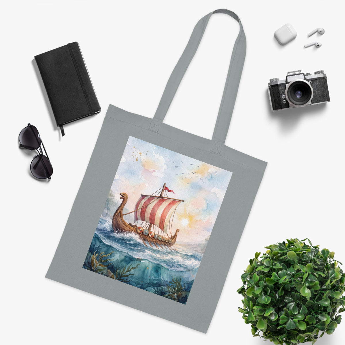 Viking Longship Cotton Tote Bag