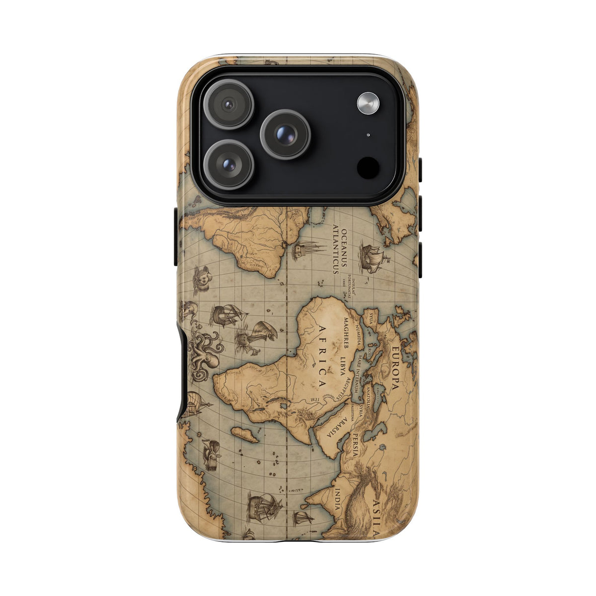 Vintage World Map Tough Phone Case — Antique Explorer iPhone Cover