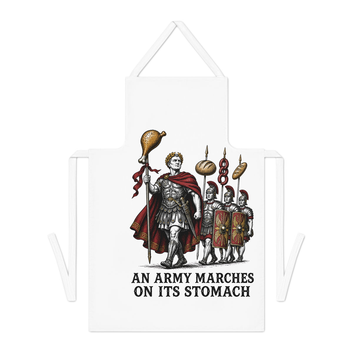 Apron — "An Army Marches on Its Stomach" Roman Soldiers Cooking Graphic