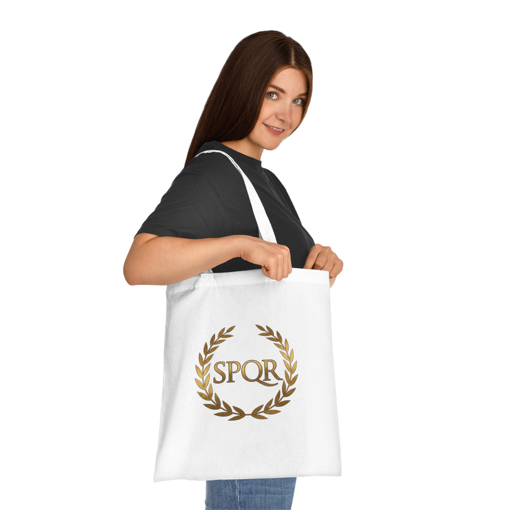 SPQR Laurel Wreath Cotton Tote Bag