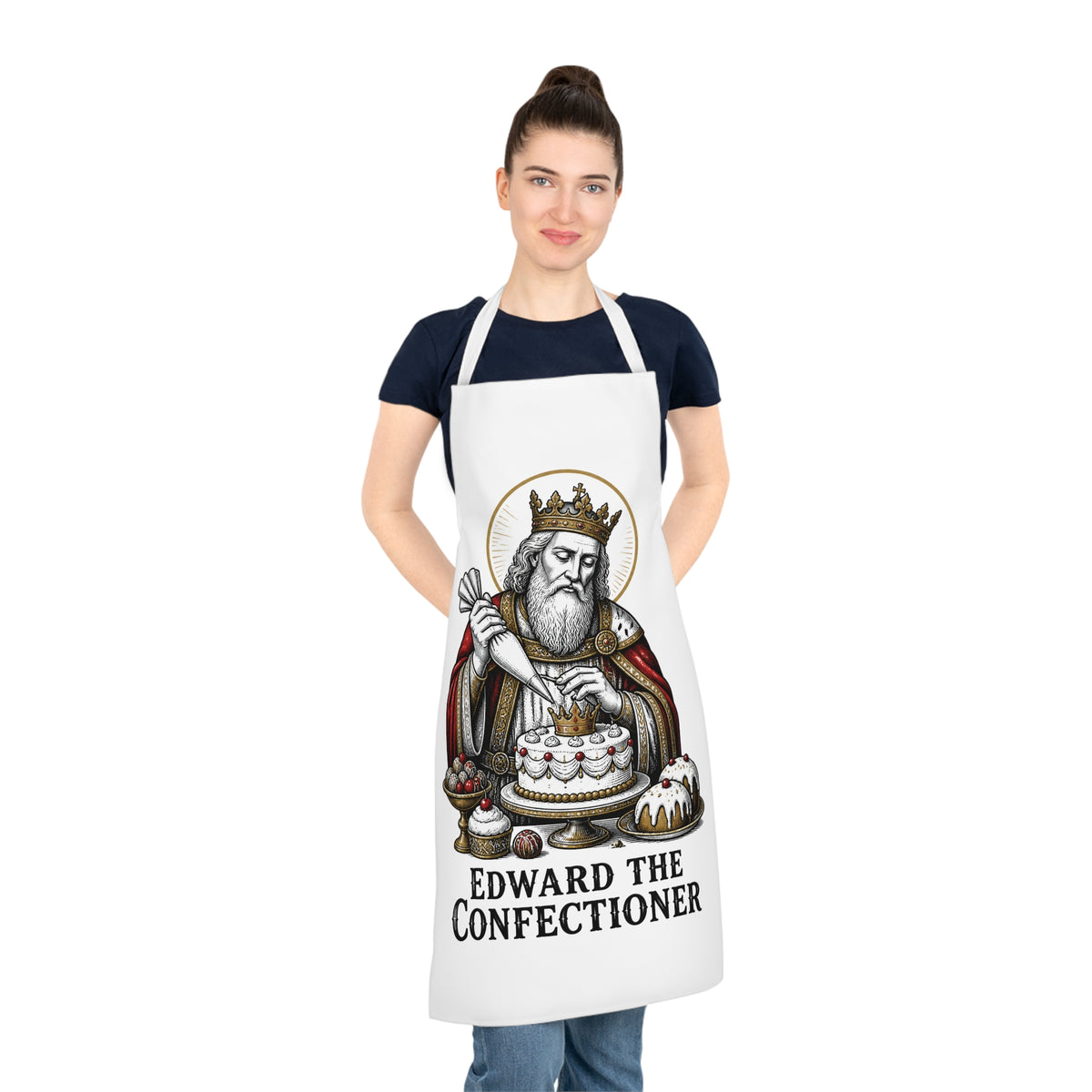 Edward the Confectioner Apron — Medieval King Baking Apron for Bakers & Cake Lovers