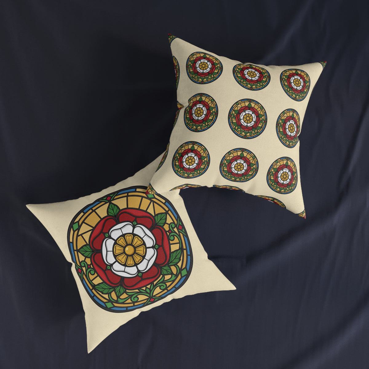 Stained Glass Rose Window Cushion