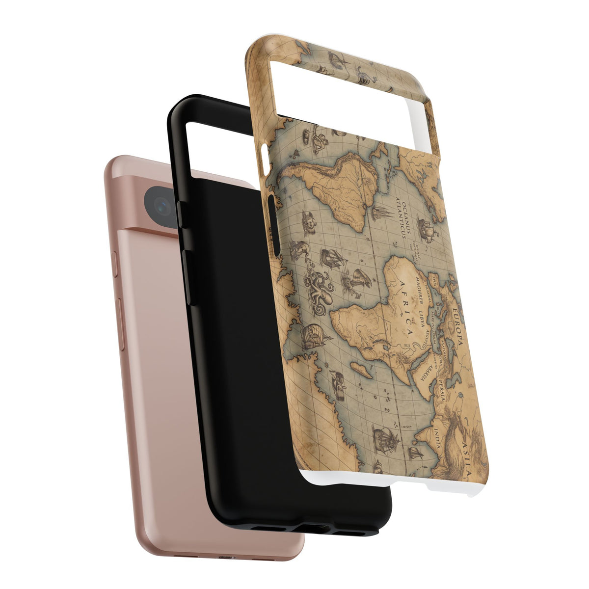 Vintage World Map Tough Phone Case — Antique Explorer iPhone Cover