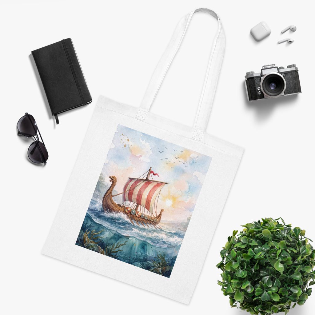 Viking Longship Cotton Tote Bag