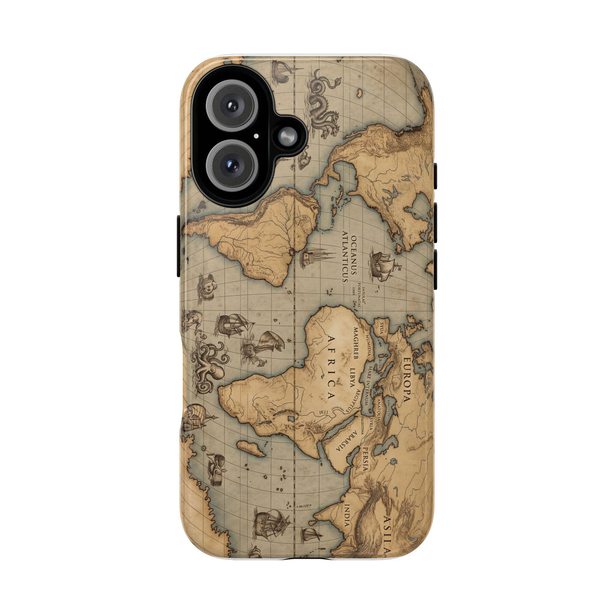 Vintage World Map Tough Phone Case — Antique Explorer iPhone Cover