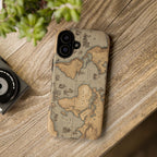 Vintage World Map Tough Phone Case — Antique Explorer iPhone Cover