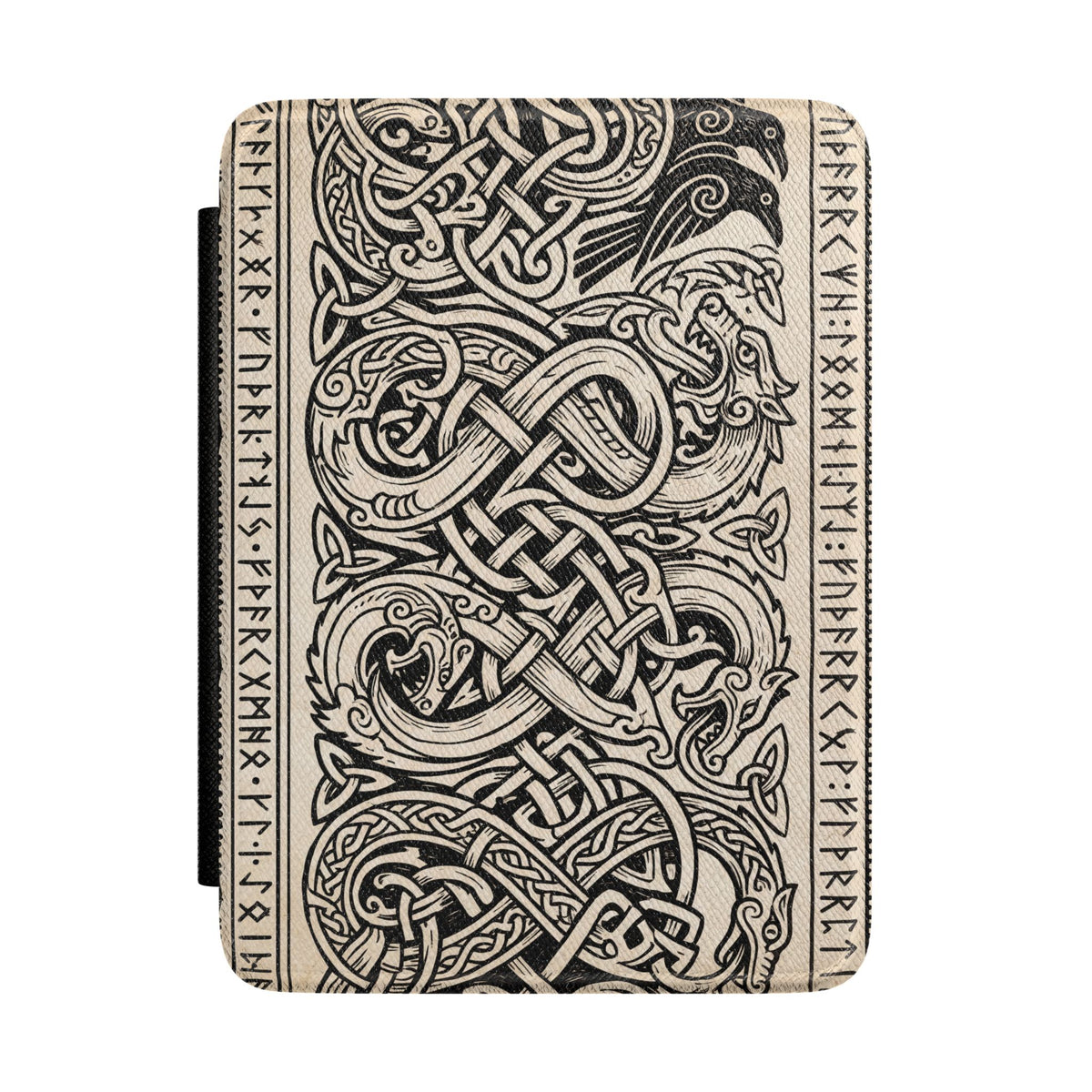 Viking Knotwork Kindle Case — Norse Runes Leather Sleeve