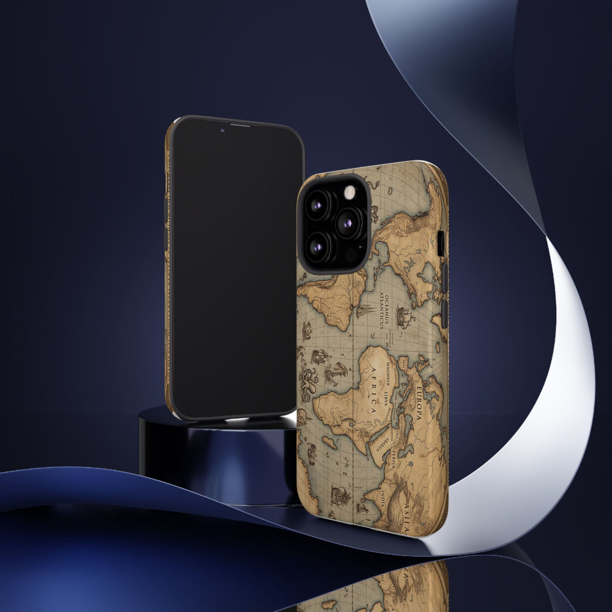 Vintage World Map Tough Phone Case — Antique Explorer iPhone Cover